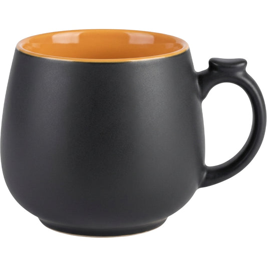 Ltvgx Wide Belly Thumb-Rest Ceramic Coffee Mug 16 oz Charcoal Apricot - Product view